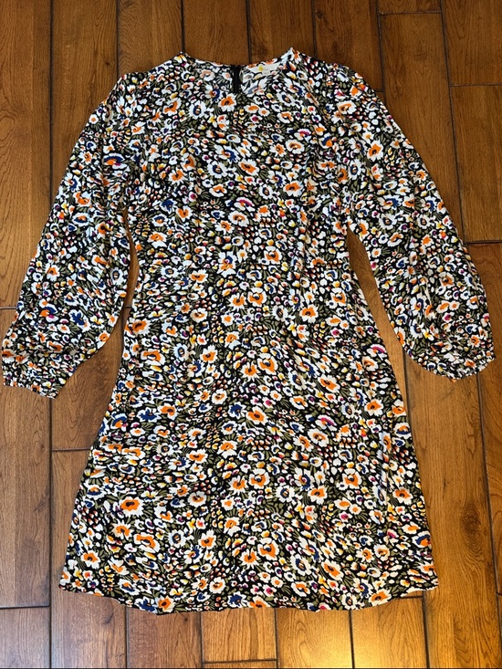 Boden Dresses & Skirts - Boden Long-Sleeve Floral Dress — Black, White, Orange, Blue, Pink